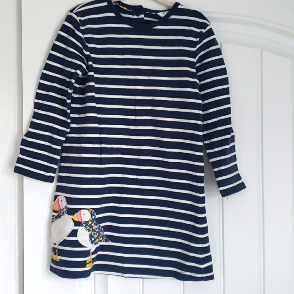 Baby Boden Long Sleeve Applique Dress